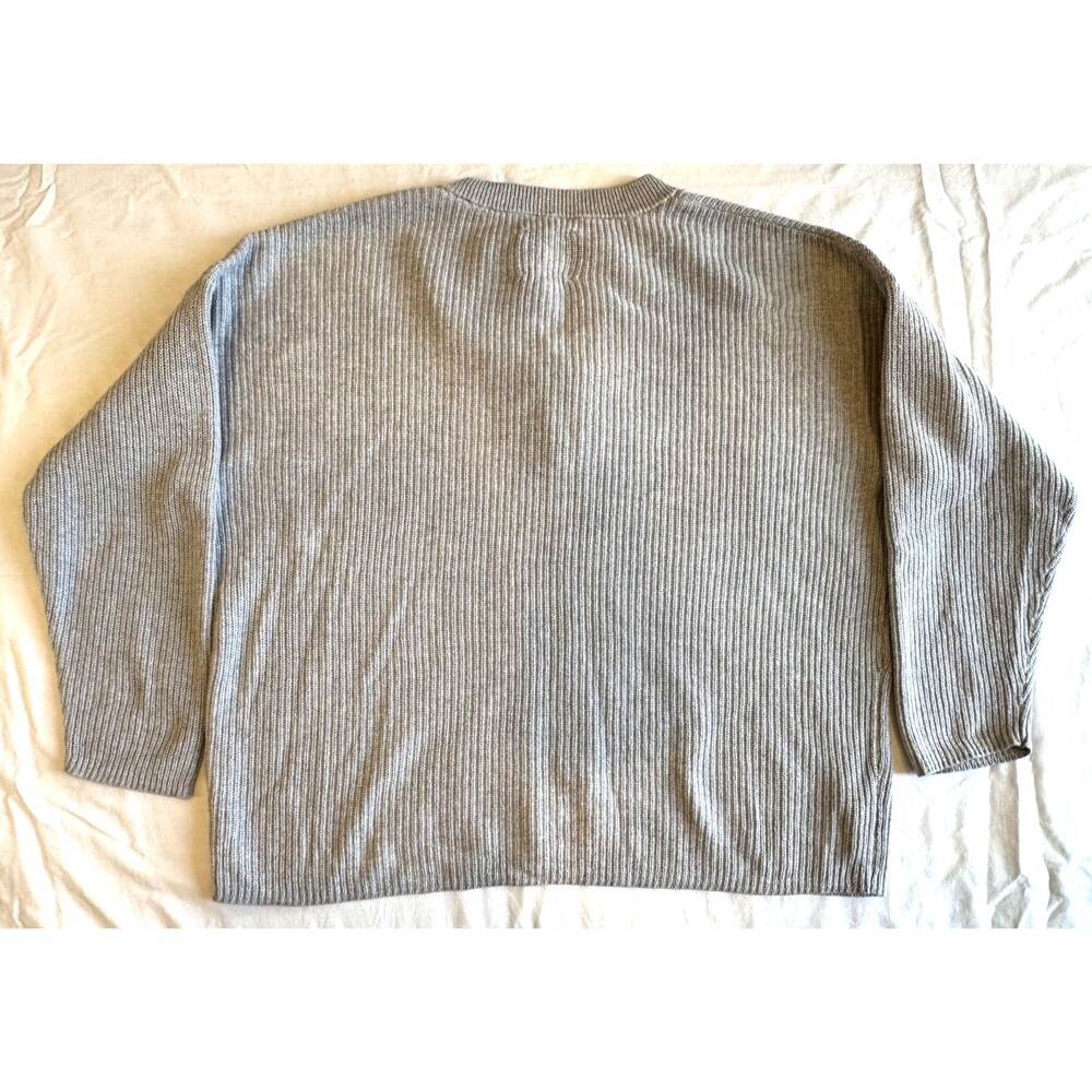 Women’s Aerie Gray Knit Sweater Size Medium Henley Lounge Comfort Soft Leisure - Picture 5 of 10